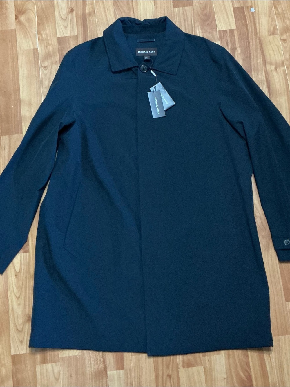 Michael Kors Men's Dark Navy Single-Button Trench Coat